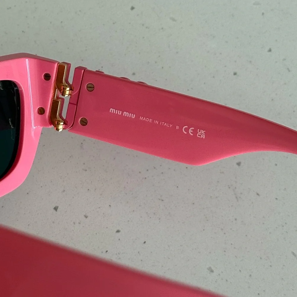 Miu Miu Eyewear Rectangle Frame Sunglasses Pink - Picture 6 of 12